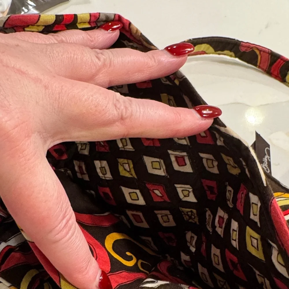 Vera Bradley Red and Yellow Patterned Shoulder Bag Set